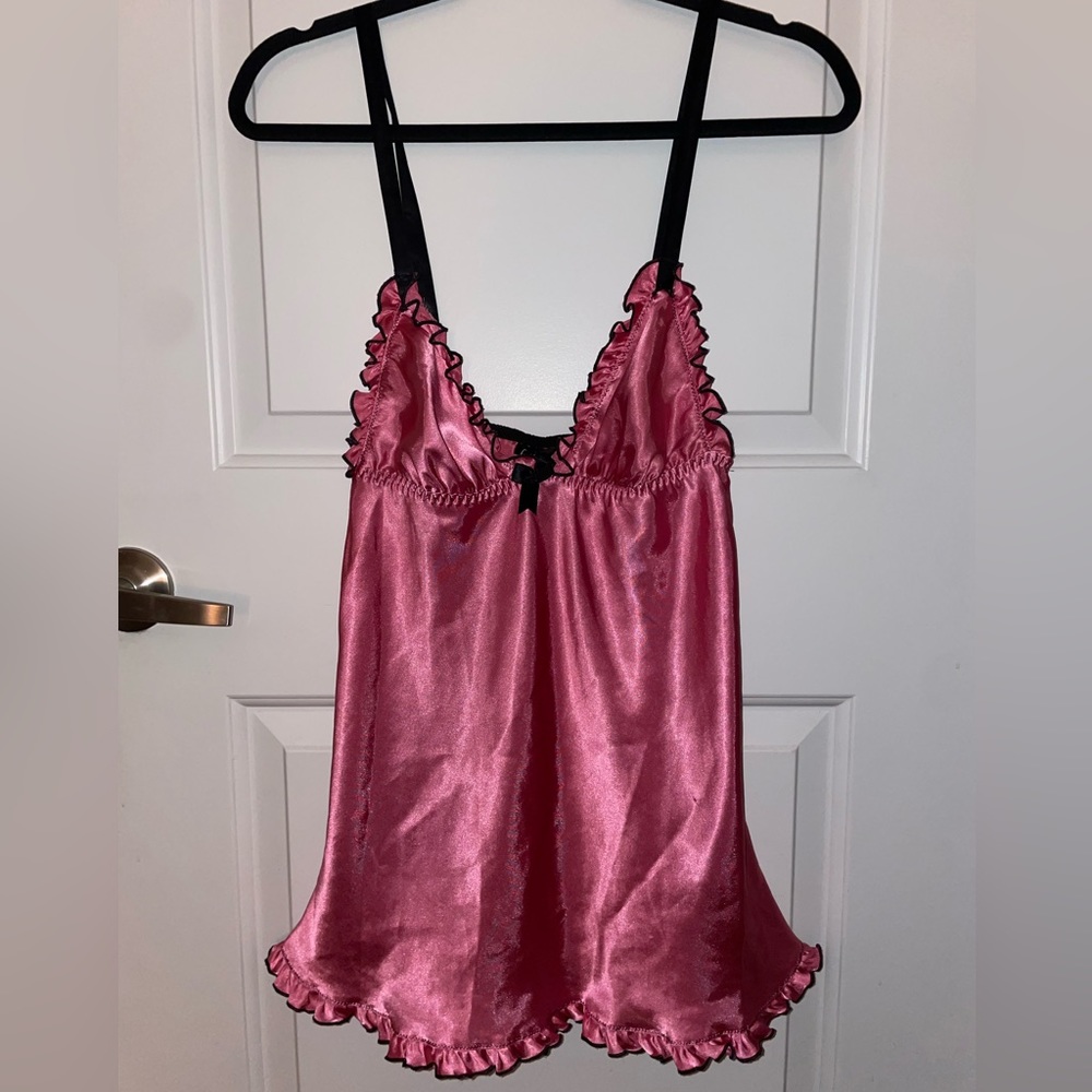 Hot pink satin Lingerie dress/top